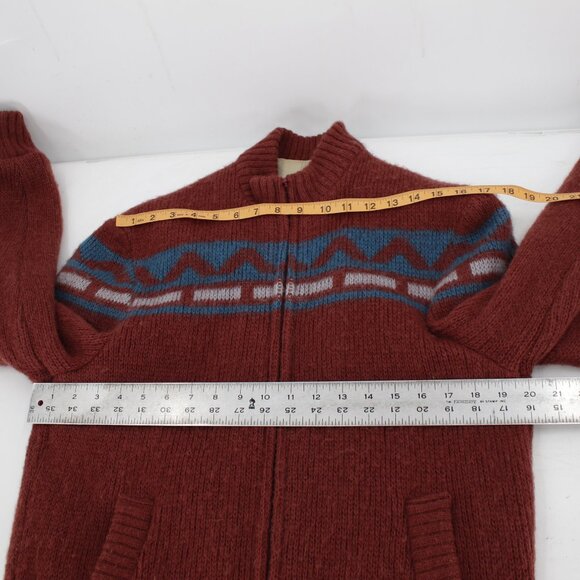 VTG Alafoss Icewool Sweater Womens Medium Wool Cardigan Full Zip nordic Iceland - Picture 7 of 13